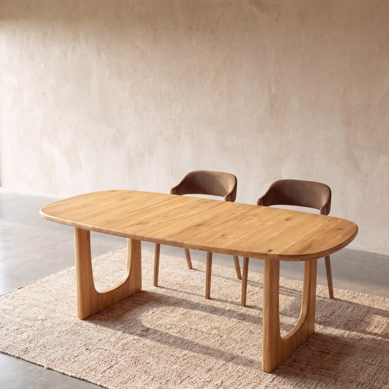 Mattia - Uitschuifbare eikenhouten tafel 6-8 pers