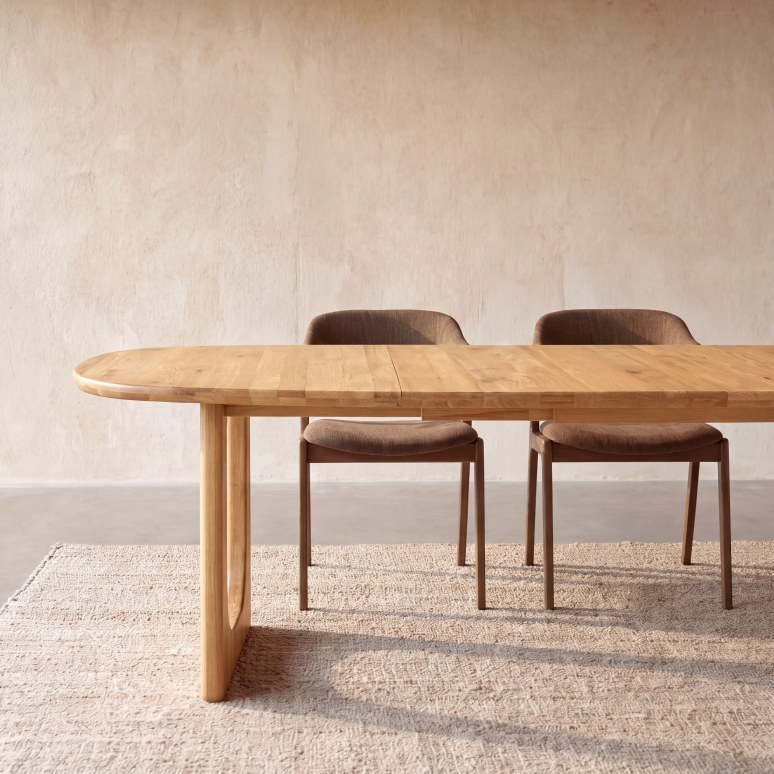 Mattia - Table extensible en chêne massif 6-8 pers