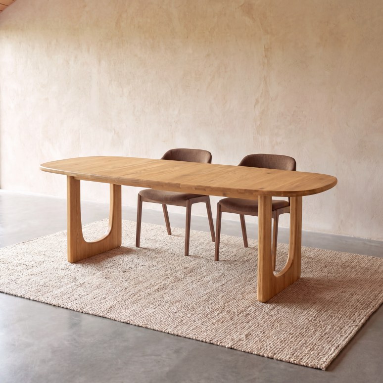 Mattia - Uitschuifbare eikenhouten tafel 6-8 pers