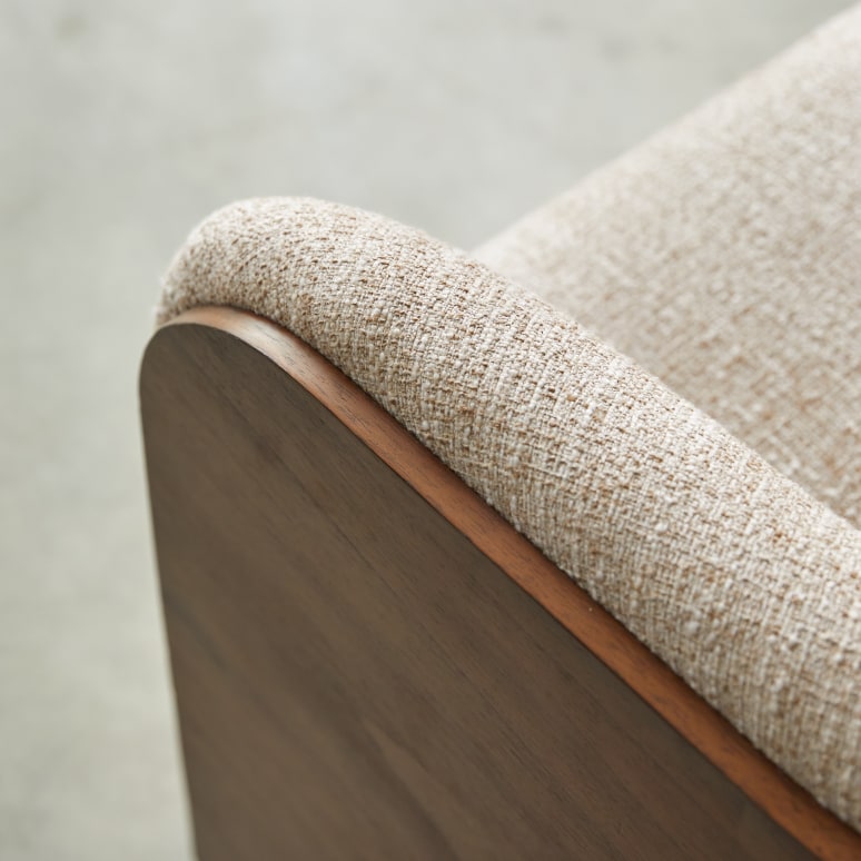 Paco - Draaifauteuil van mindi en stof