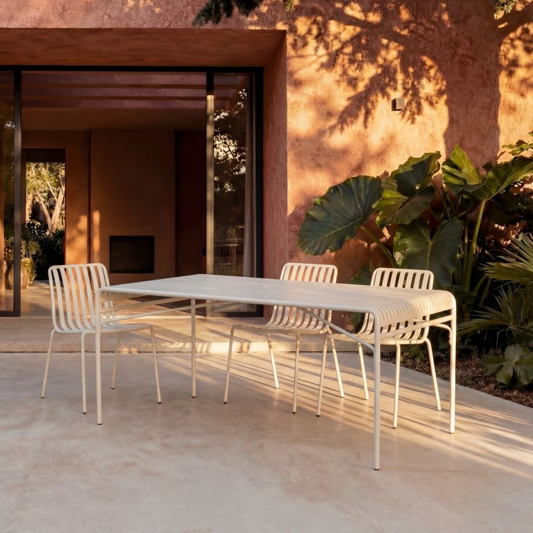 Gaby - Ensemble de jardin en métal cream 4 places