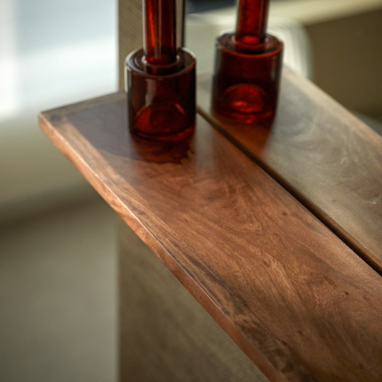 Galyno - Decoratieve halspiegel van palissander 75x45 cm