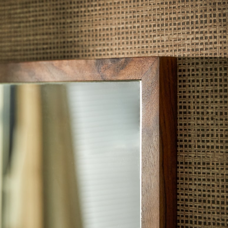 Galyno - Espejo decorativo de palisandro macizo de 75 cm x 45 cm