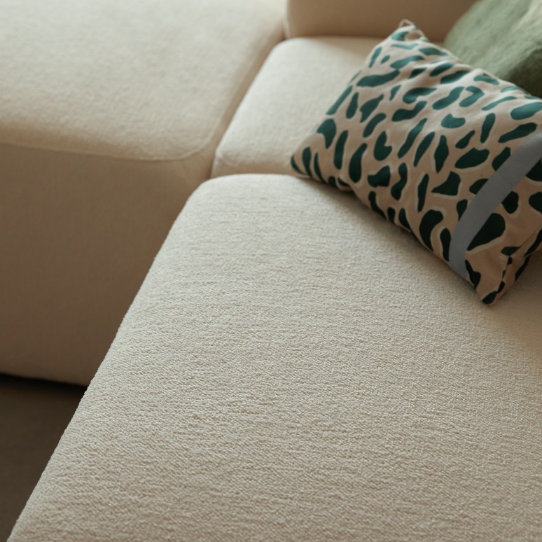 Vénus - Modulares  4-5 Sitzer-Sofa aus Ecru-Stoff