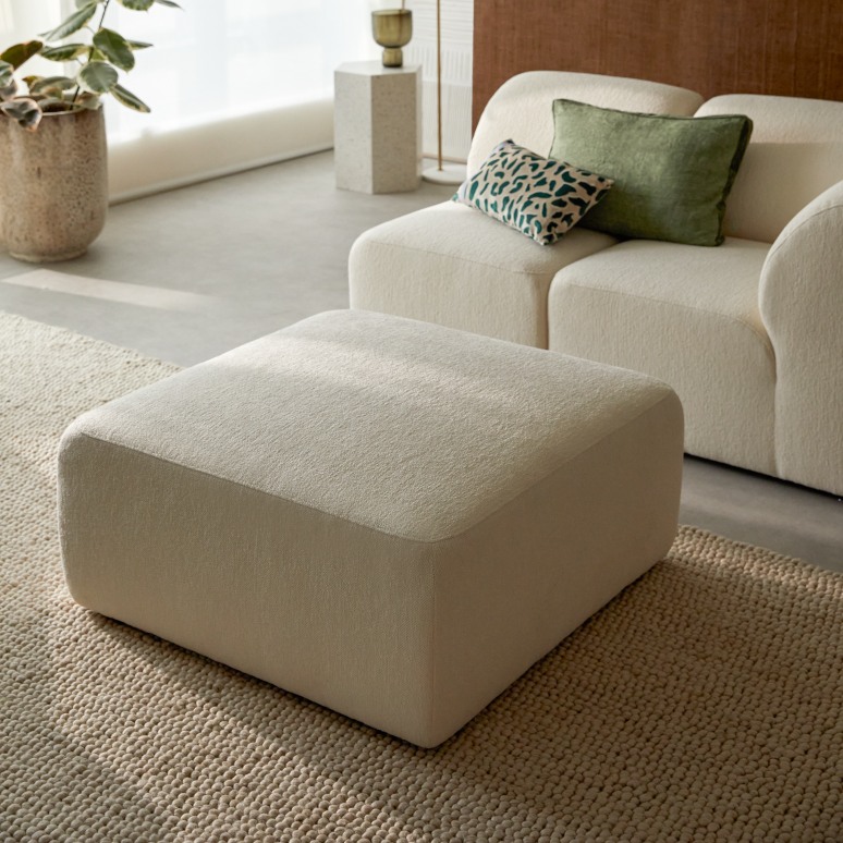 Vénus - Modulares 3-4 Sitzer-Sofa aus Ecru-Stoff