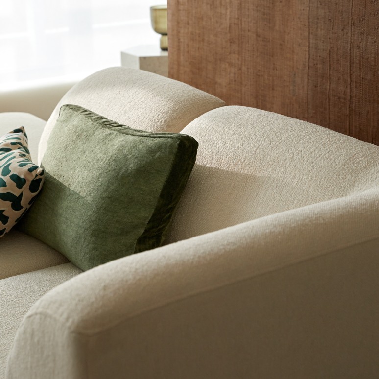 Vénus - Modulares 3-4 Sitzer-Sofa aus Ecru-Stoff