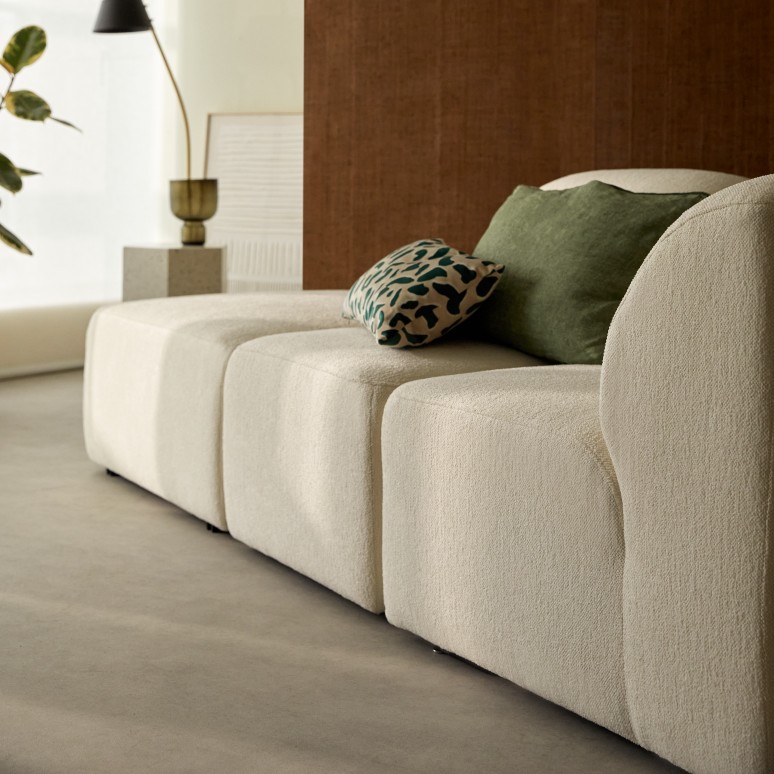 Vénus - Modulares 3-4 Sitzer-Sofa aus Ecru-Stoff