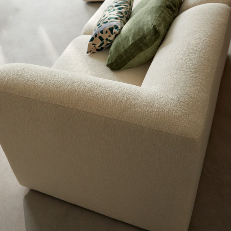 Vénus - Modulares 3-4 Sitzer-Sofa aus Ecru-Stoff