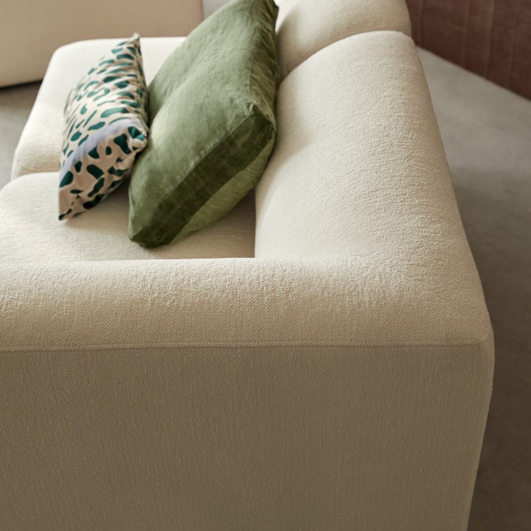 Vénus - Modulares 3-4 Sitzer-Sofa aus Ecru-Stoff