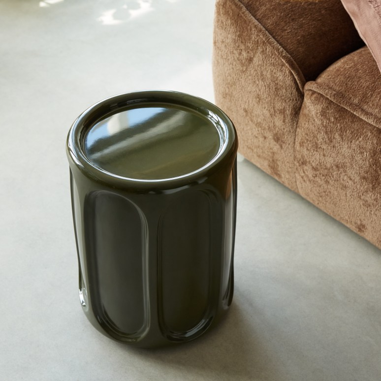 Naya - Side Table in olive green cement