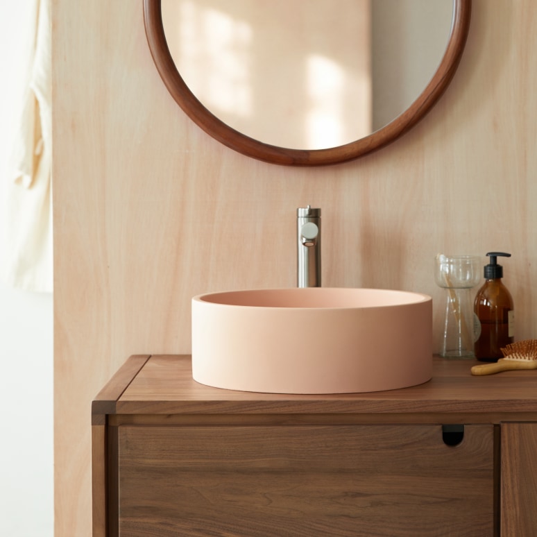 Gina - Vasque ronde béton blush ∅ 39 cm