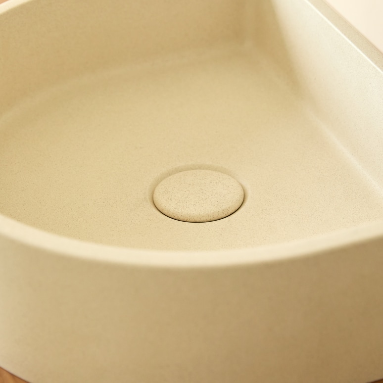 Jenna - Half-round washbasin in cream terrazzo w. 38 cm