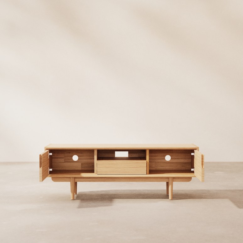Ellie - TV-Schrank aus massivem Eichenholz 125 cm
