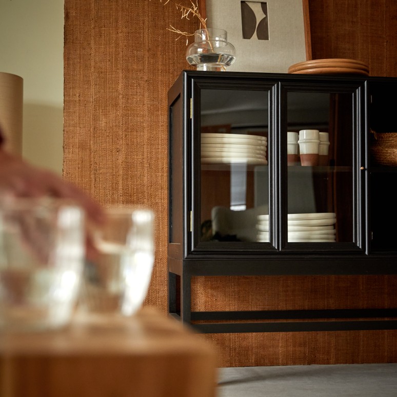 Anna - Glass-fronted Cabinet in mindi, 120 cm