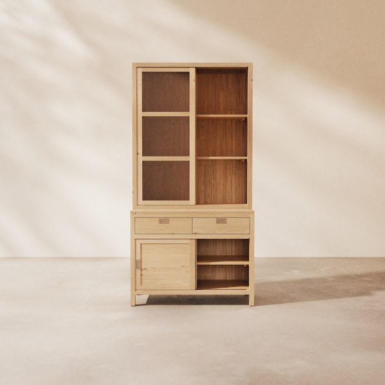 Heidi - Kitchen Dresser in solid oak, 110 cm