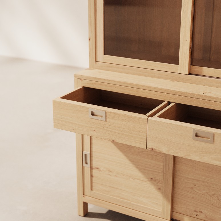 Heidi - Geschirrschrank aus massivem Eichenholz 110 cm