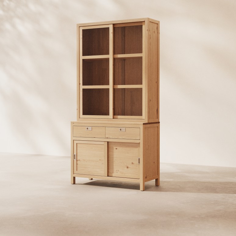 Heidi - Kitchen Dresser in solid oak, 110 cm