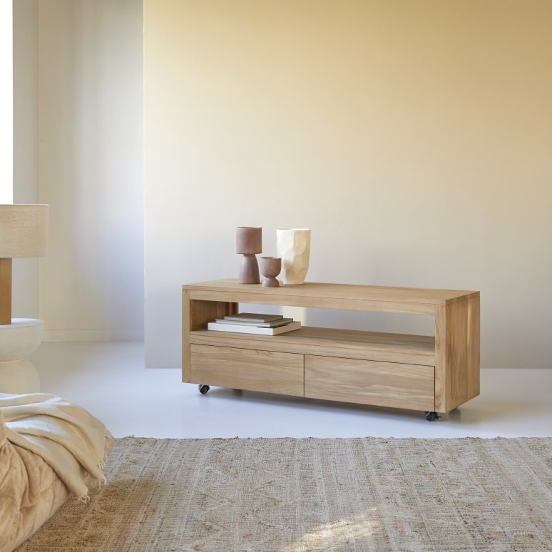 Anoa - TV Schrank aus massivem Teakholz 140 cm