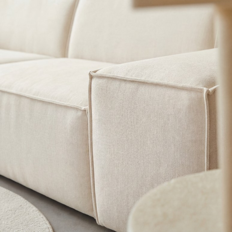 Dario - Modulaire tweezits bank in beige stof met armleuningen