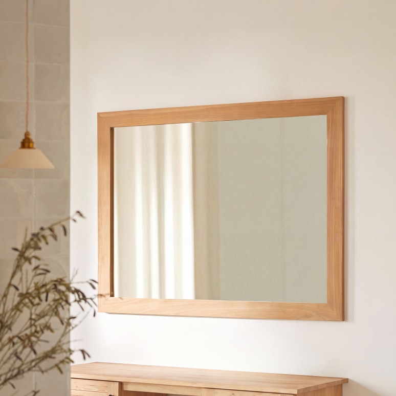 Tona - Hallway mirror in teak 120x90 cm