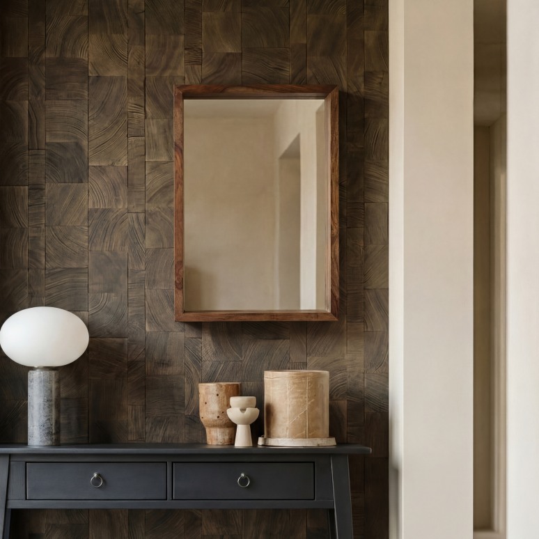 Easy - Hallway mirror in rosewood 70x45 cm