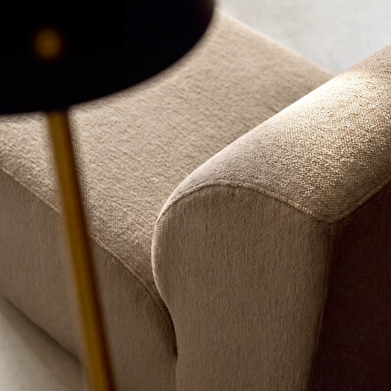 Vénus - Sillón modular de tela topo, modelo pequeño
