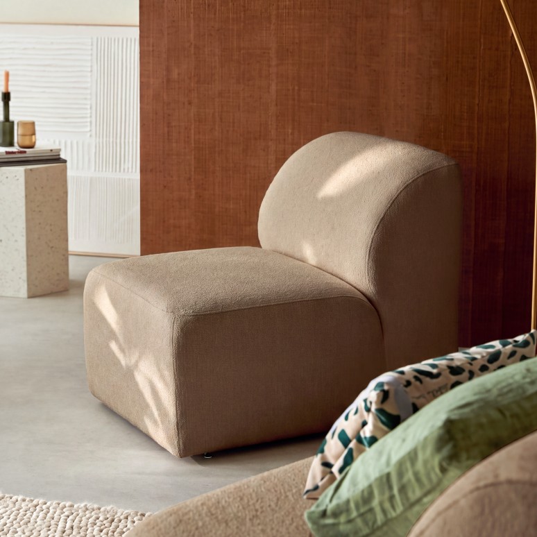 Vénus - Poltrona modulabile in tessuto taupe, piccolo modello
