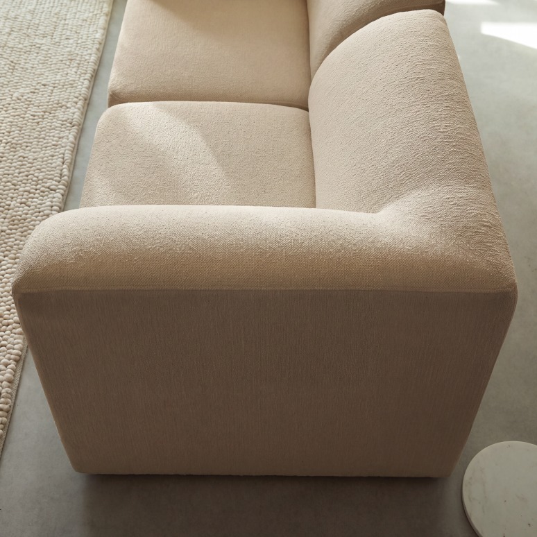 Vénus - Sofa aus Stoff in Taupe mit Armlehnen, 2-Sitzer