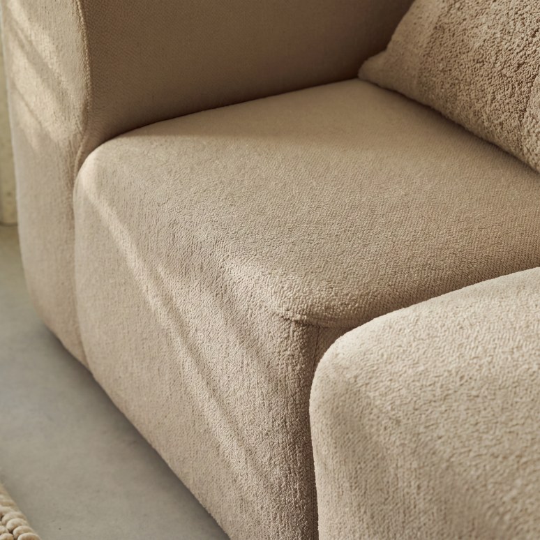 Vénus - Divano modulabile in tessuto taupe 2 posti