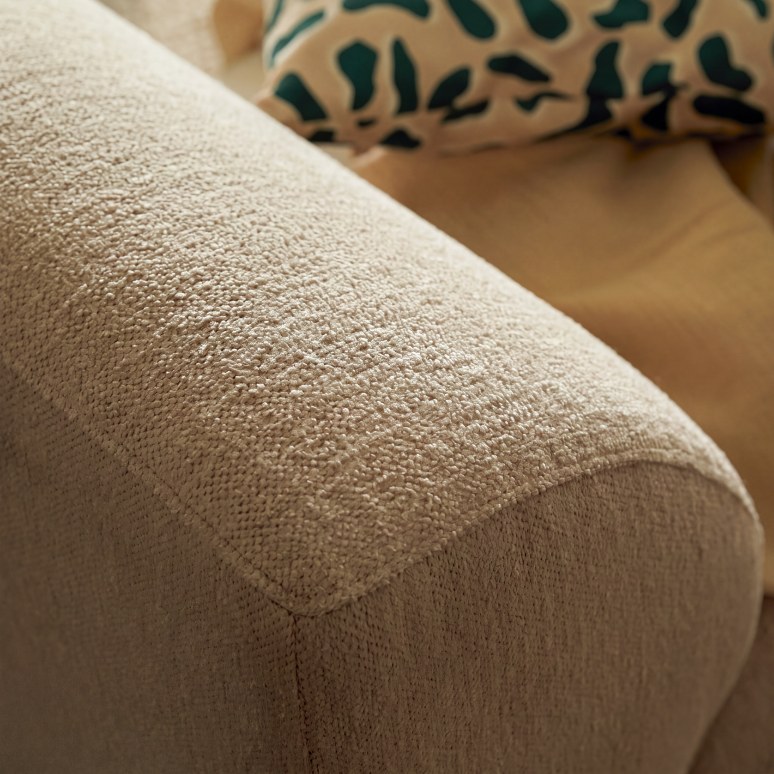 Vénus - Sofa aus Stoff in Taupe mit Armlehnen, 2-Sitzer