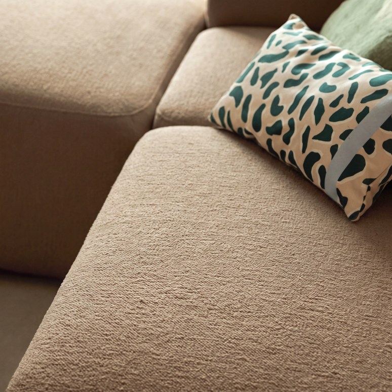 Vénus - Sofa aus taupefarbenem Stoff, 4-5 Sitzplätze