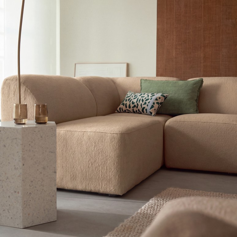 Vénus - Sofa aus taupefarbenem Stoff, 5-6 Plätze