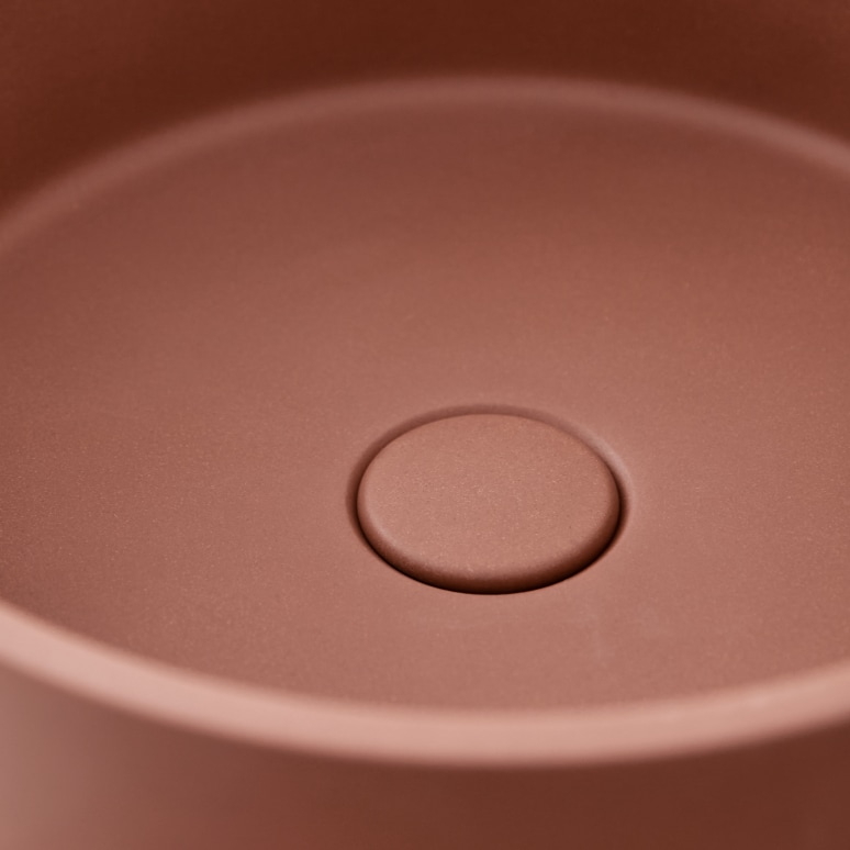 Gina - Vasque ronde béton terracotta ∅ 39 cm