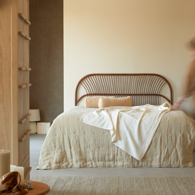 Colette - Rotan hoofdbord donker 160 cm
