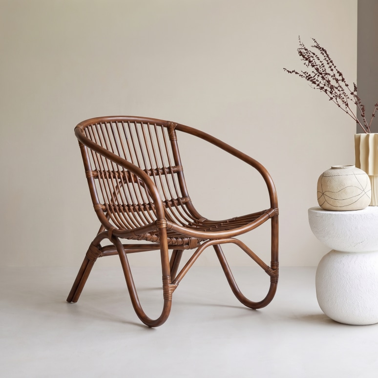 Mutine - Fauteuil en rotin foncé