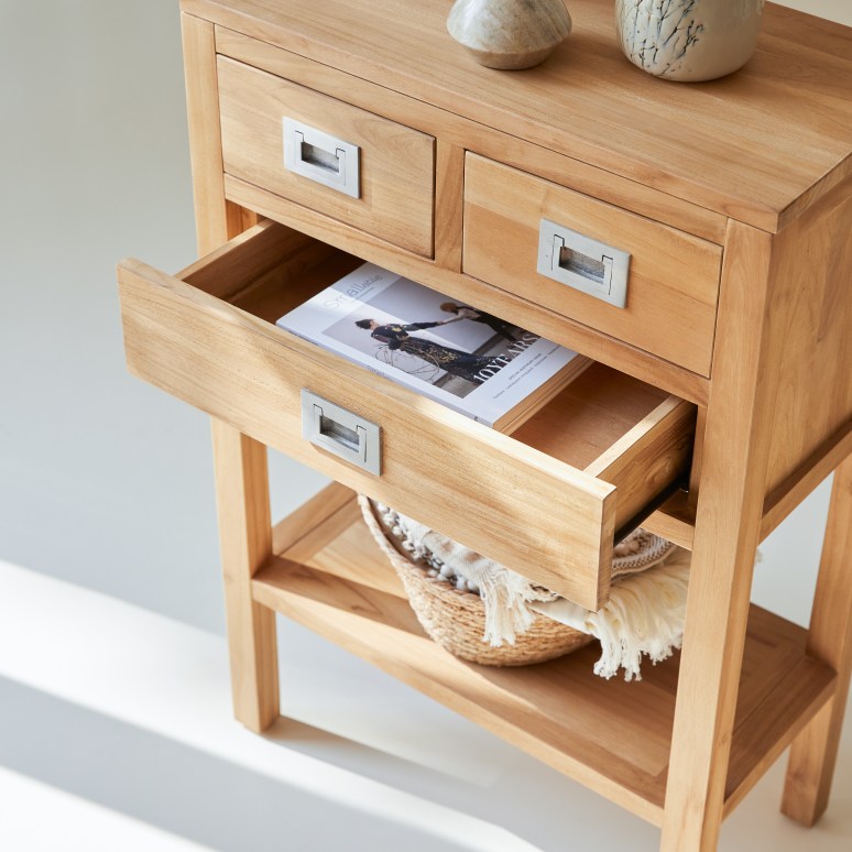 Coffee Tek - Haltafel van massief teak D. 30 cm