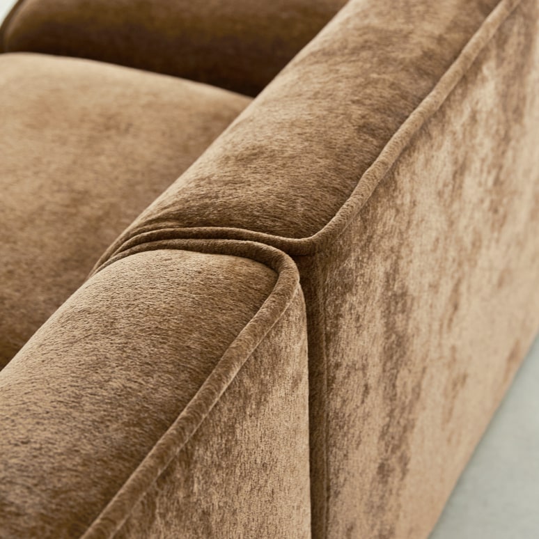 Quinto - Modulaire bank met armleuningen in camel stof, 3-zits