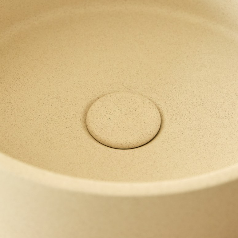Gina - Lavabo redondo de terrazo cream ∅ 33 cm