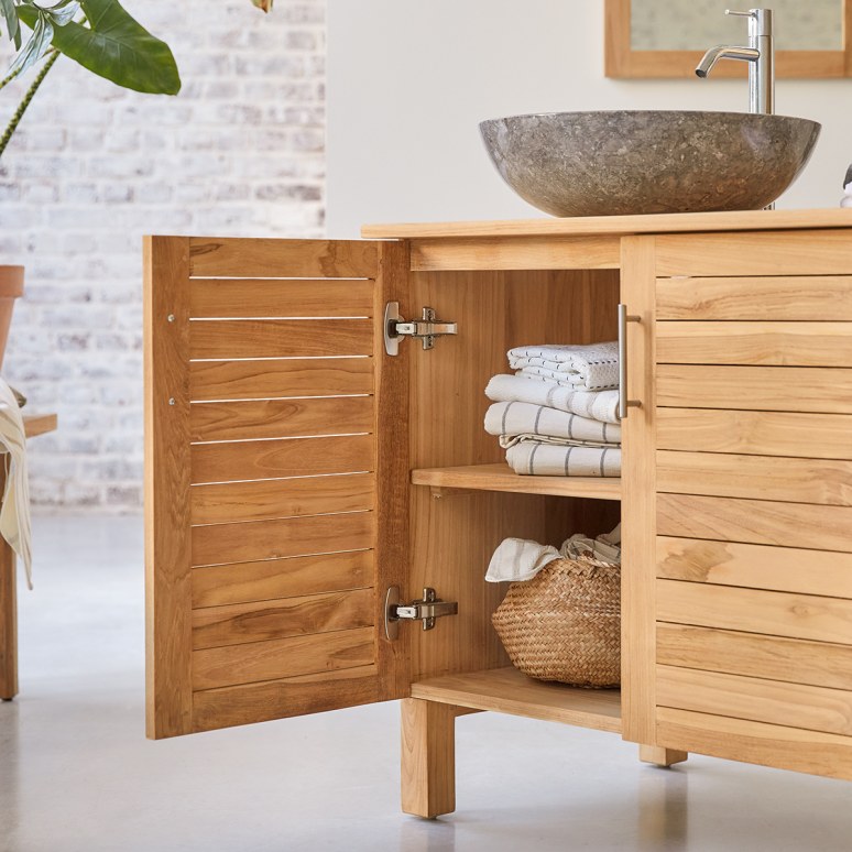 Soho - Mobile per il bagno in teak massello 85 cm