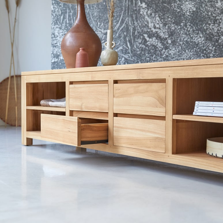 Patio - Mobile TV in teak massello 200 cm