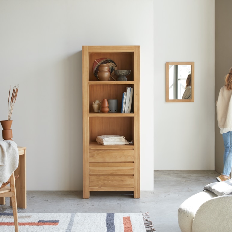 Eden - Solid teak bookcase