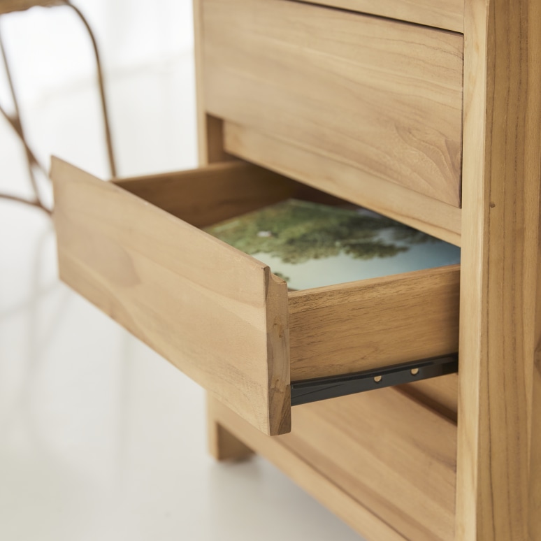 Eden - Scrivania in teak massello con cassettiera