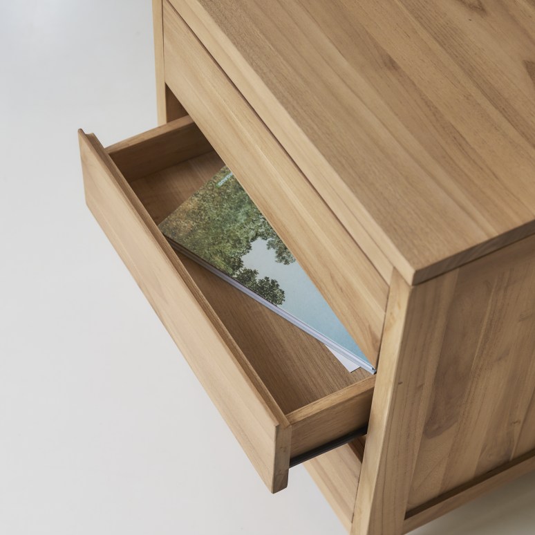 Eden - Solid teak desk with drawer storage unit