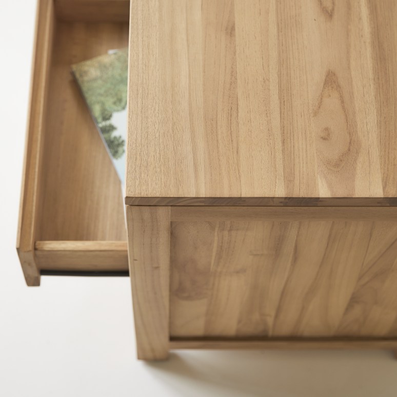 Eden - Bedside Table in solid teak, 3 drawers