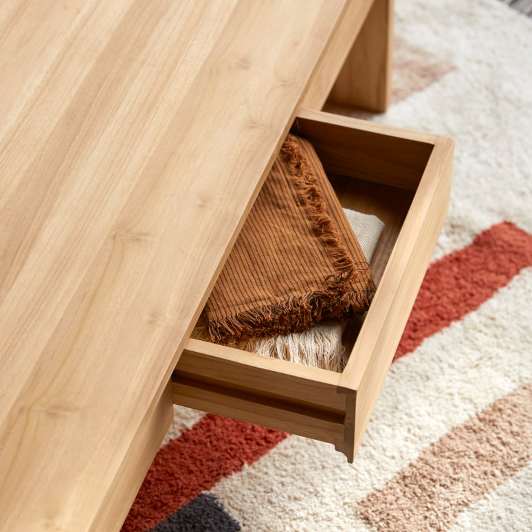 Eden - Rectangular coffee table in solid teak