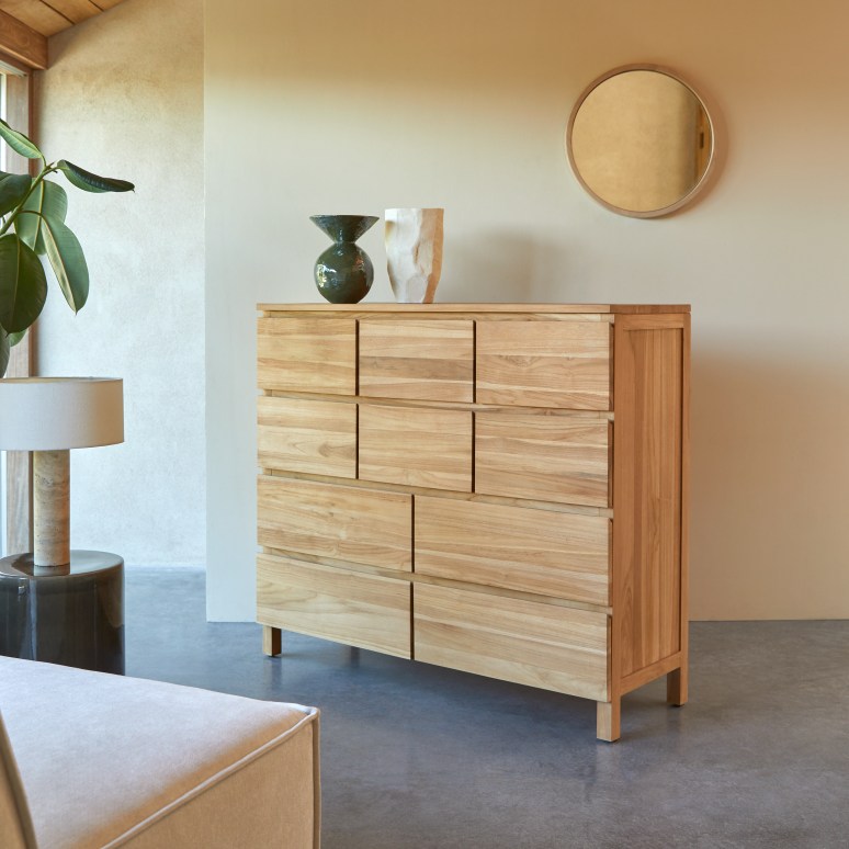 Milano - Solid teak chest of drawers