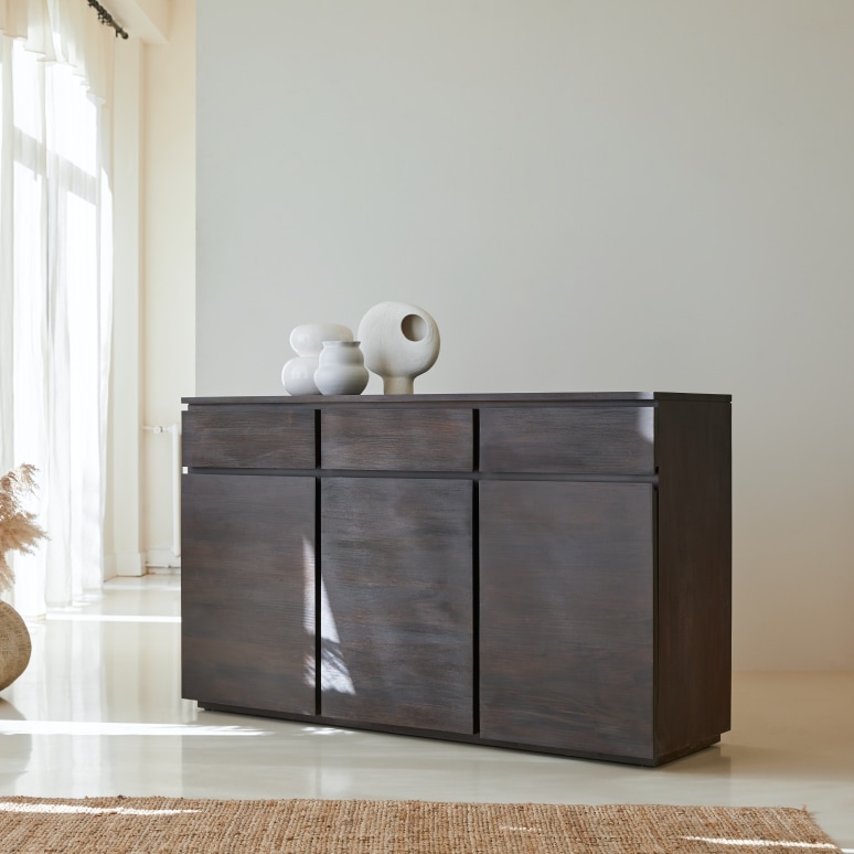 Eva - Aparador de caoba maciza de 150 cm