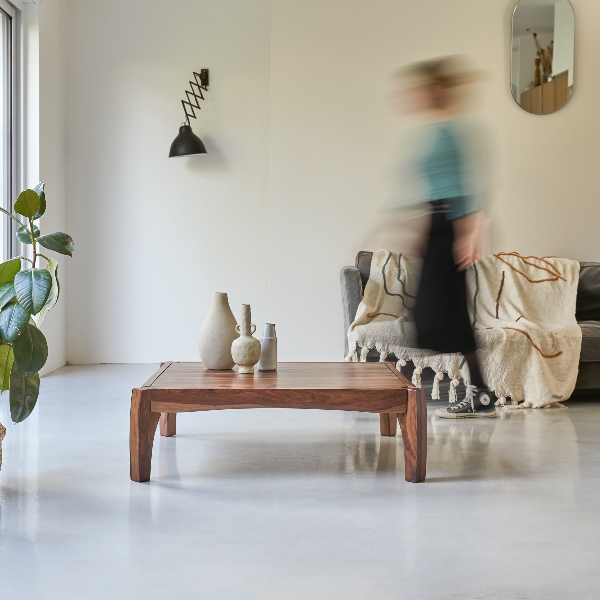 Table de salon 95x95 en bois de palissandre Luna Tikamoon