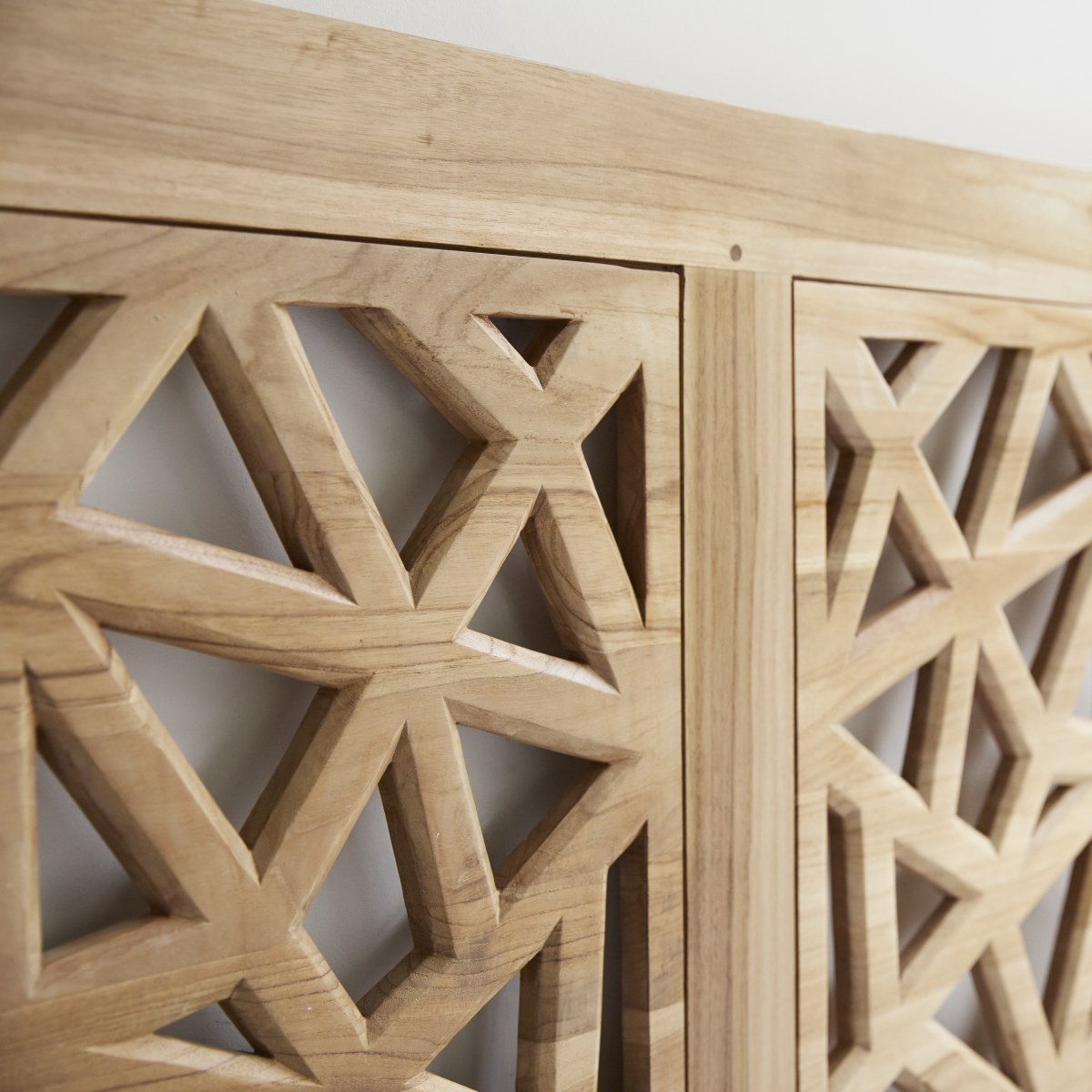 Gentong Solid Teak King Size Headboard - Unique Design