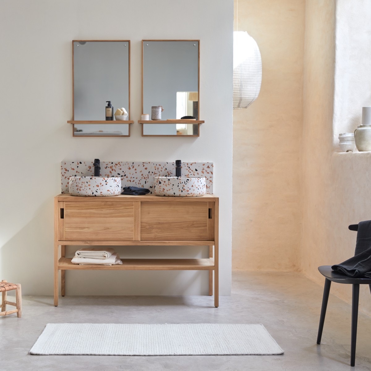 Meuble Salle de bain en bois de Teck brut 120 Arty FSC® - Tikamoon